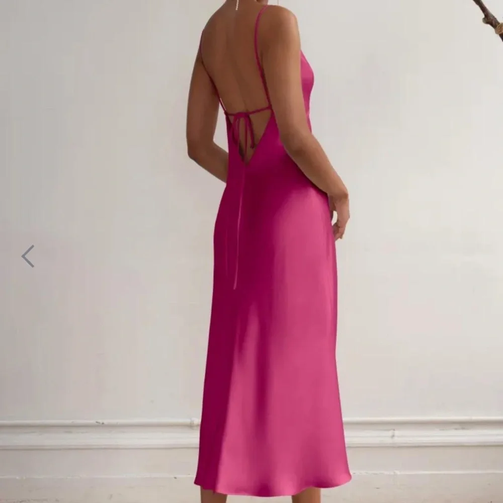 Jenny Yoo NWT Bellini Slip Fuchsia Pink Dress Small Satin - Picture 4 of 10